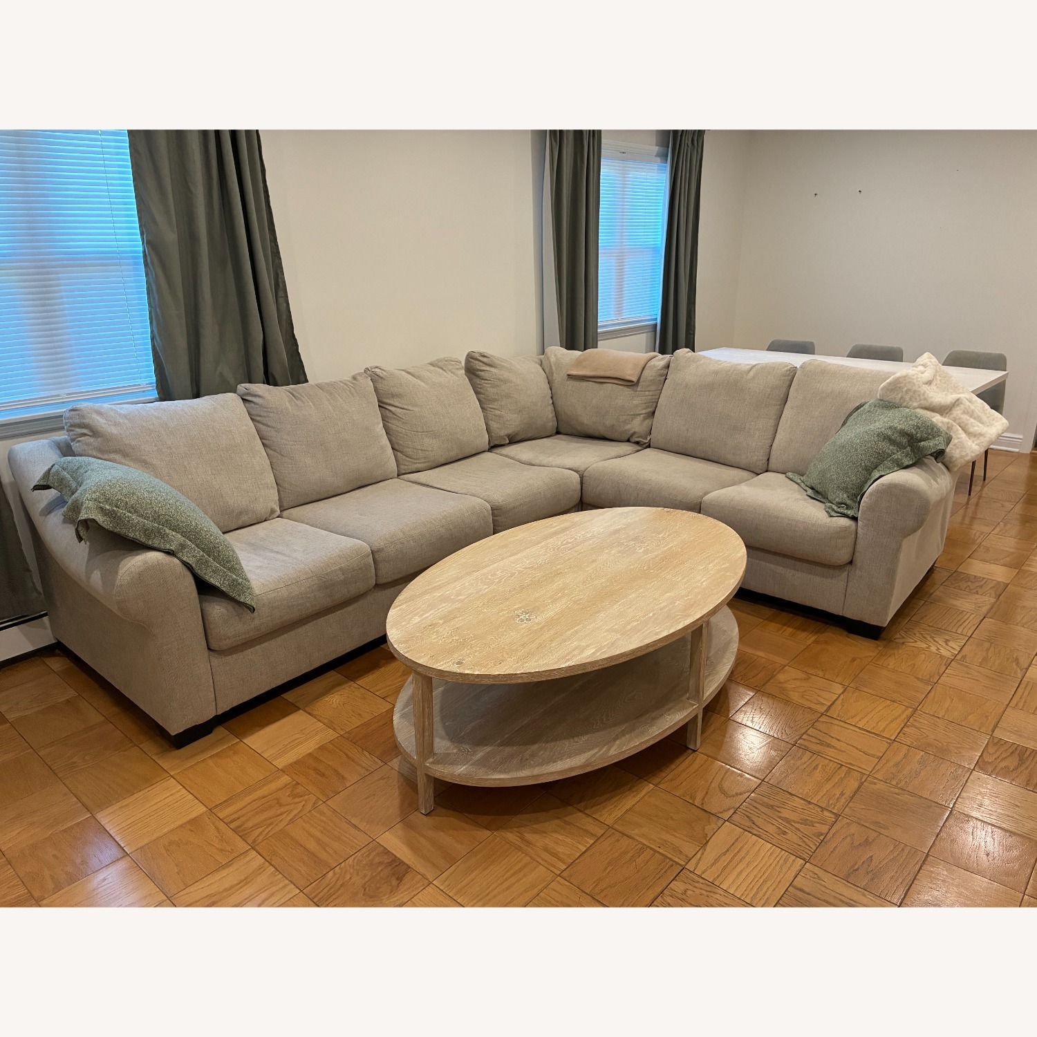 Crate & Barrel Clairemont 60" Oval Coffee Table - image-1