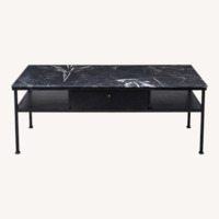 Marble Coffee Table With Center Drawer 