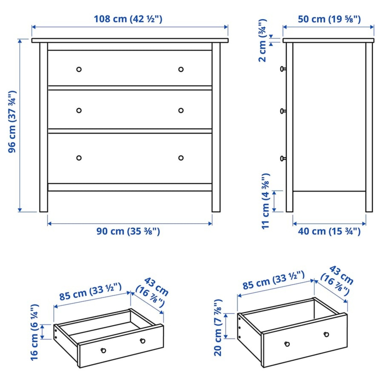 IKEA Hemnes 3-Drawer Dresser - image-5