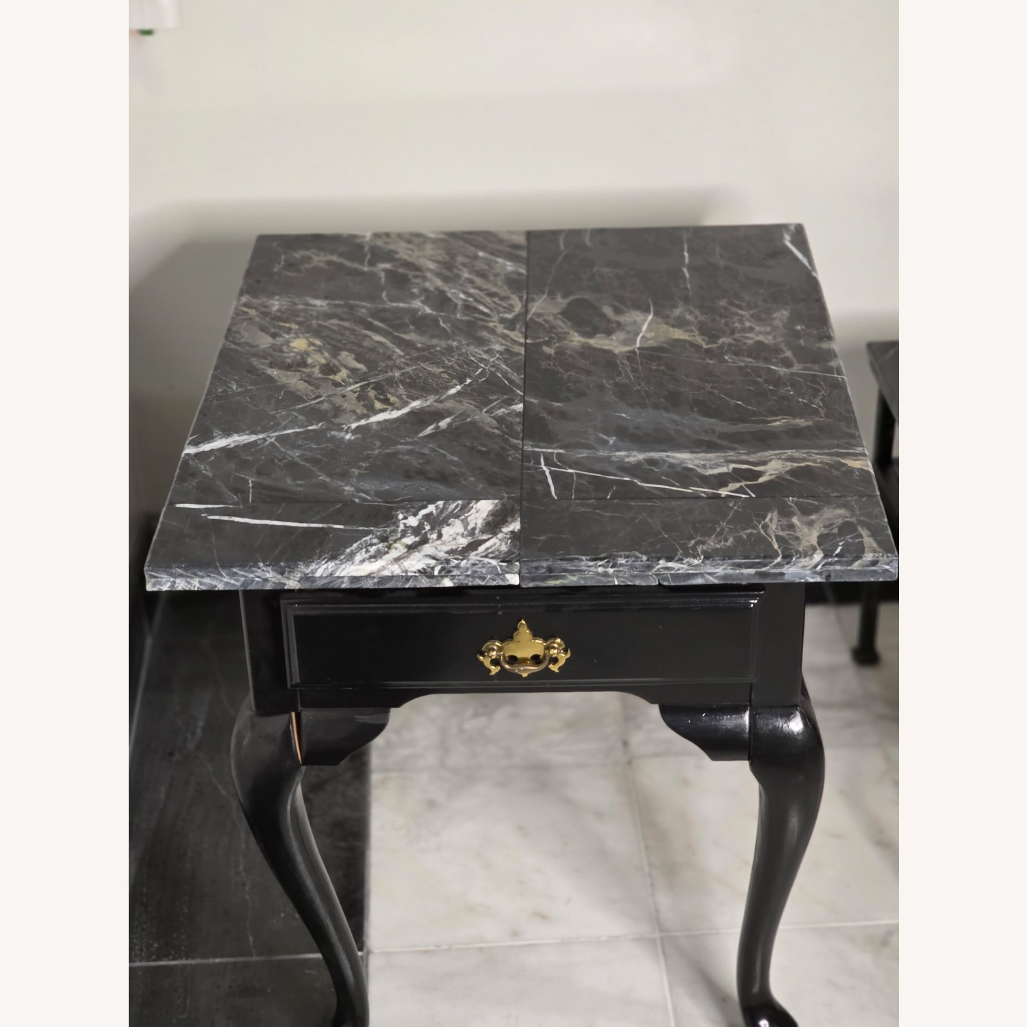 Black Marble Side Table Set - image-2
