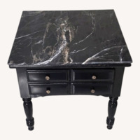 Black Marble Side Table Set