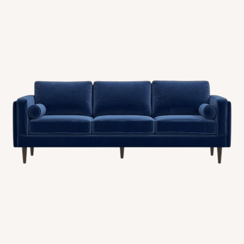 Used AllModern Blue Velvet Sofa for sale on AptDeco
