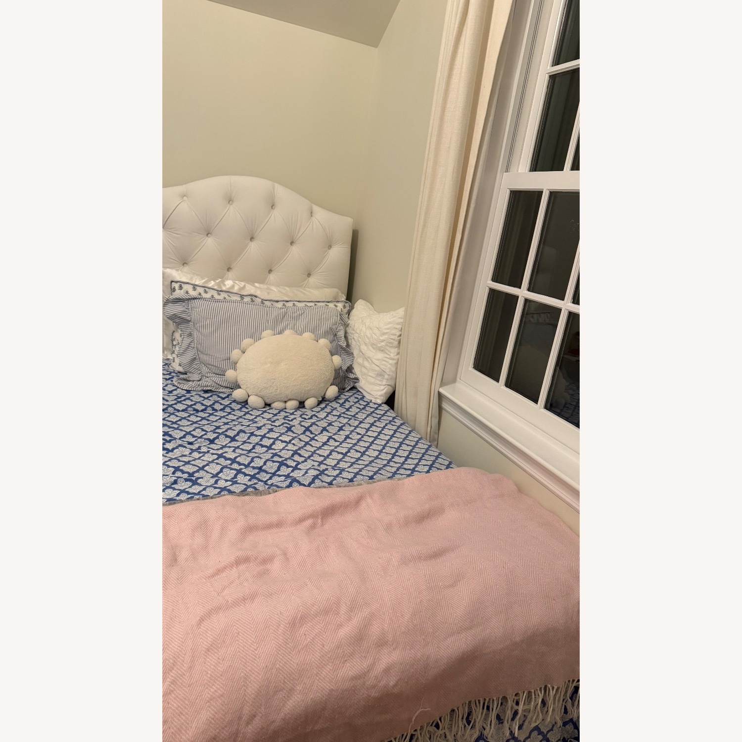 Pottery Barn Teen Eliza White Fabric Twin Bed - image-2