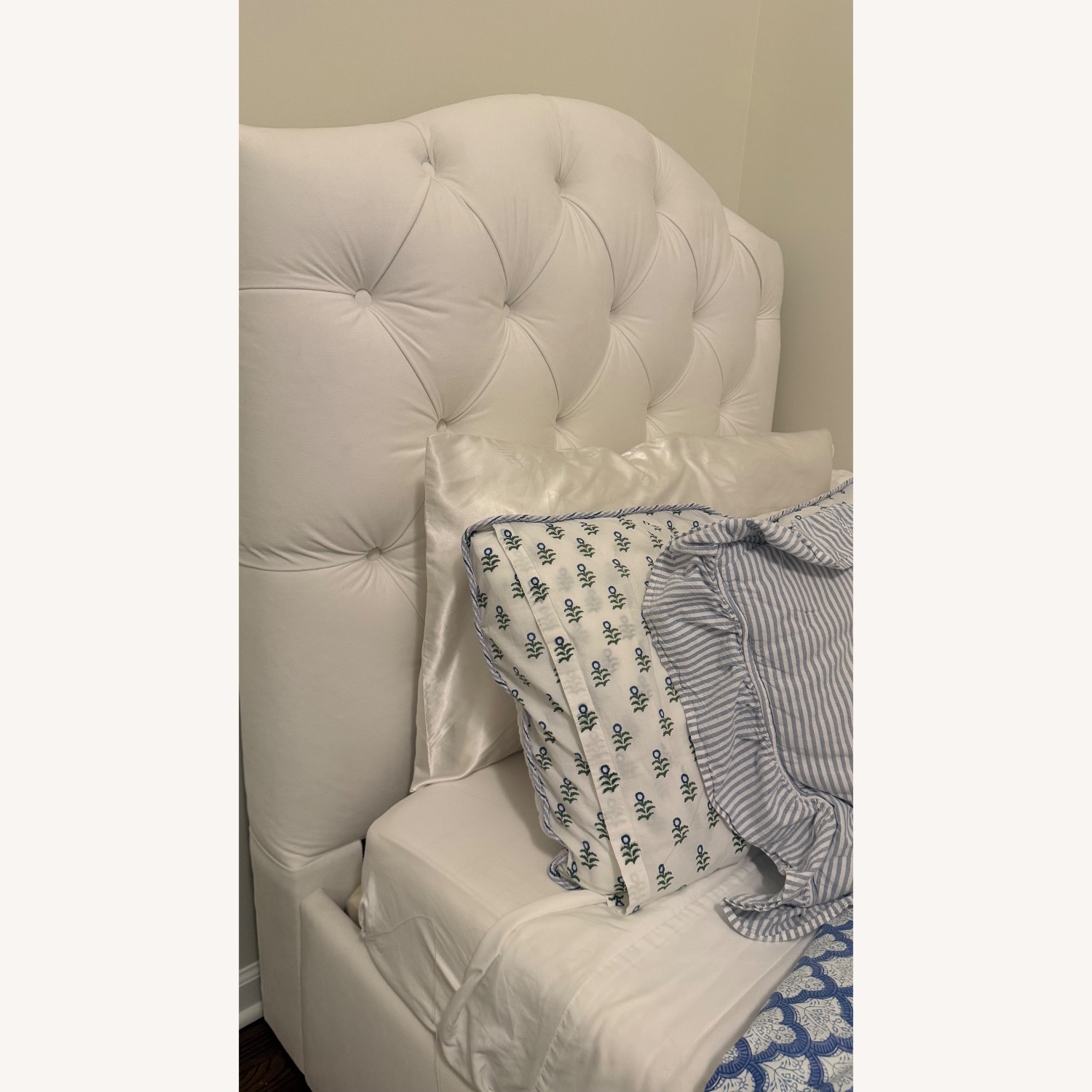 Pottery Barn Teen Eliza White Fabric Twin Bed - image-3