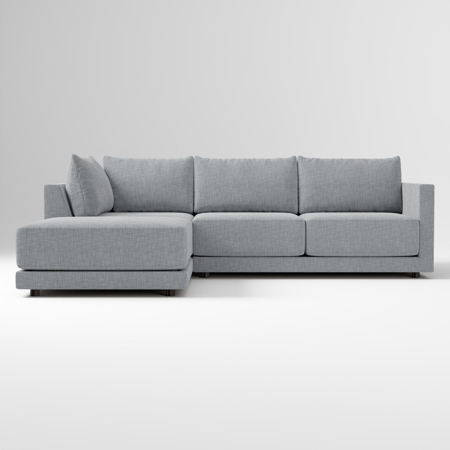 West Elm Light Gray Fabric 3+ Piece Sectional - image-4