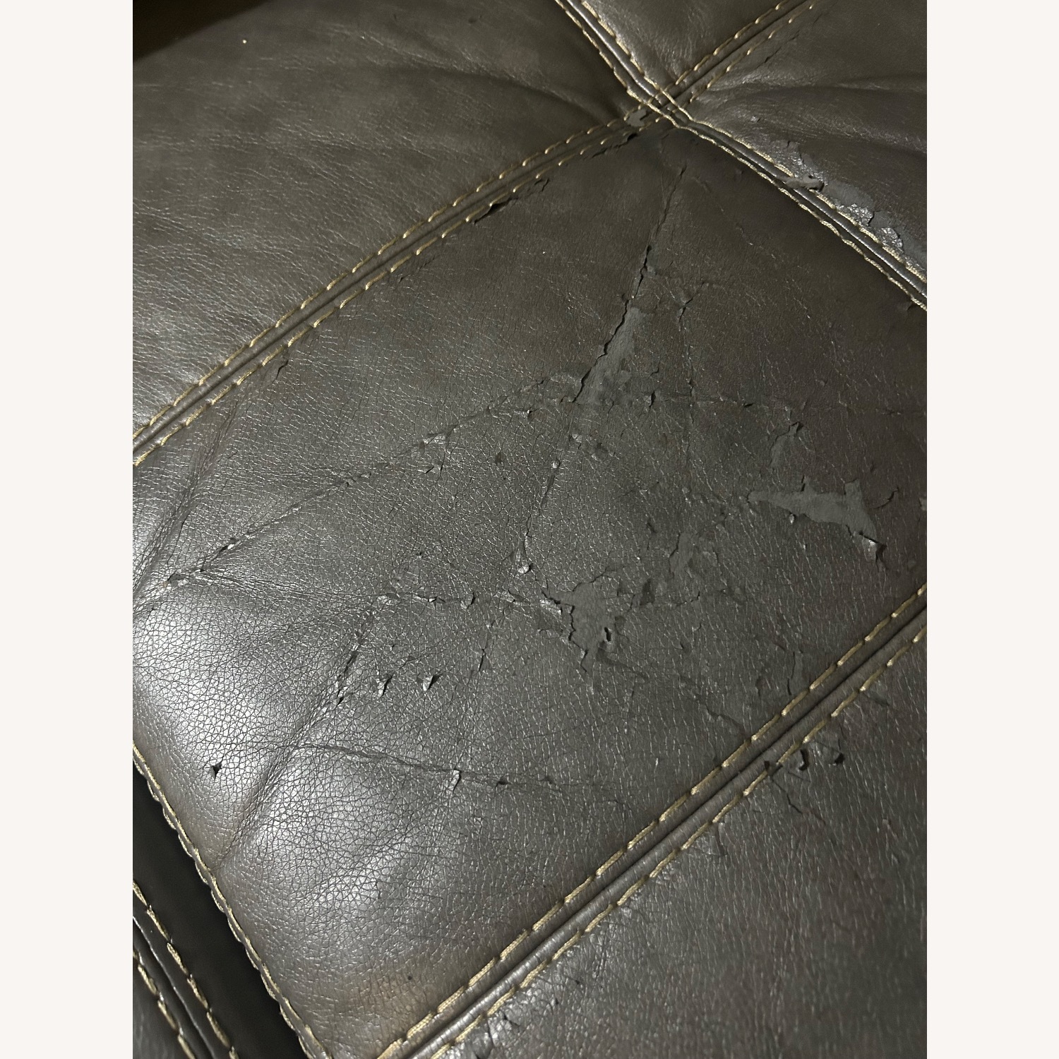 Ashley Furniture Dark Gray Leather 2 Seater Sofa - image-4