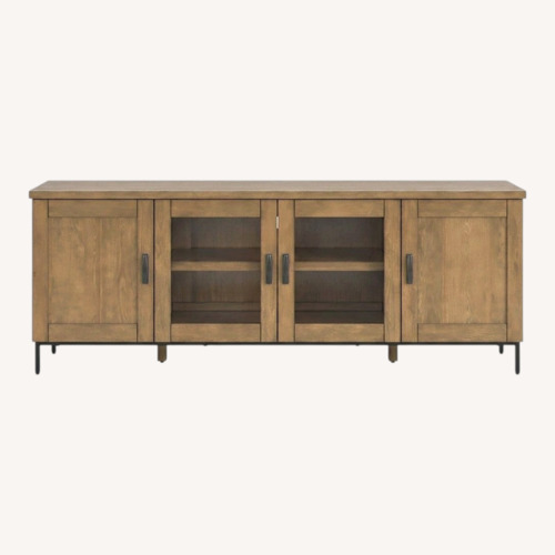 Used Wooden Entertainment Center With Doors for sale on AptDeco