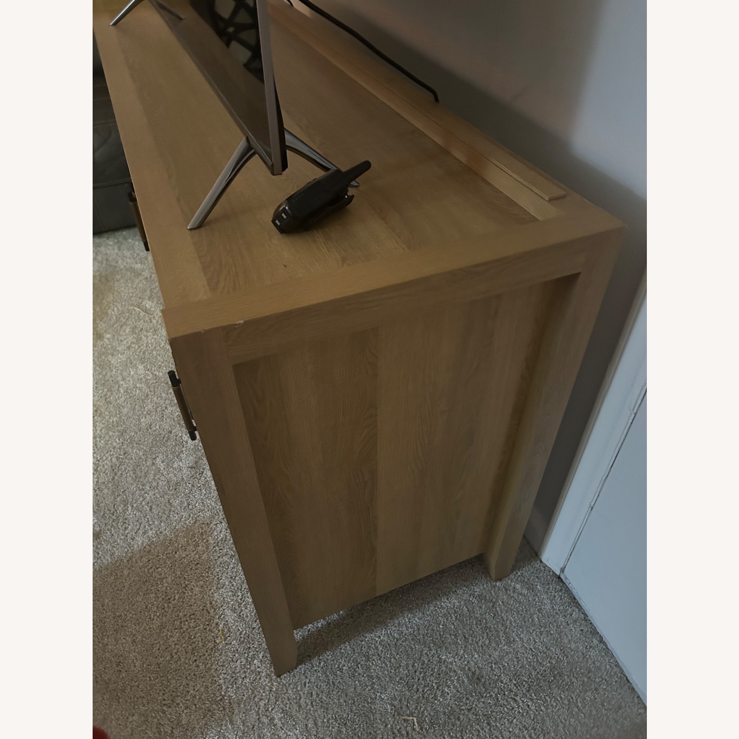 Wooden Entertainment Center With Doors - image-2