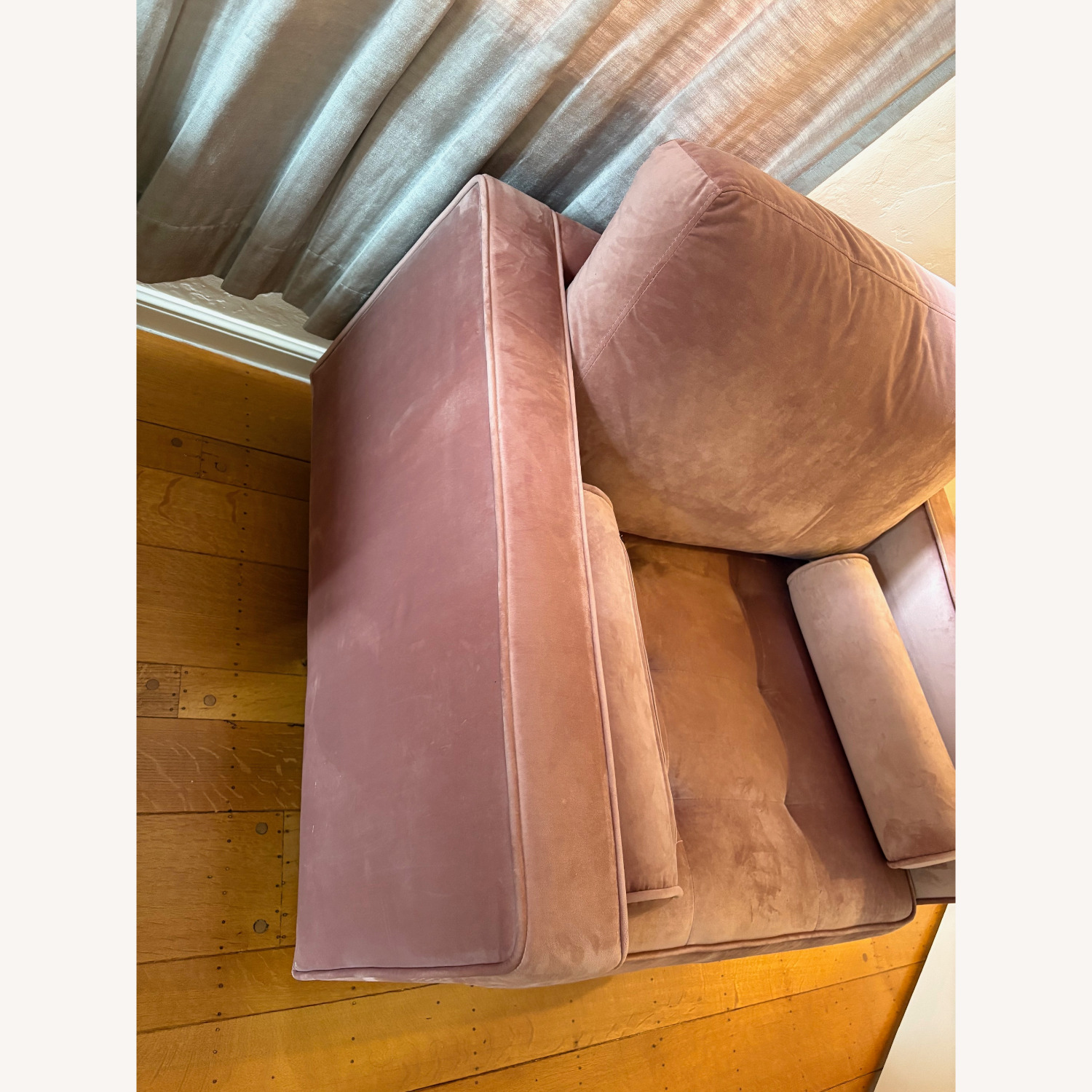 AllModern Geo Pink Velvet Armchair - image-4
