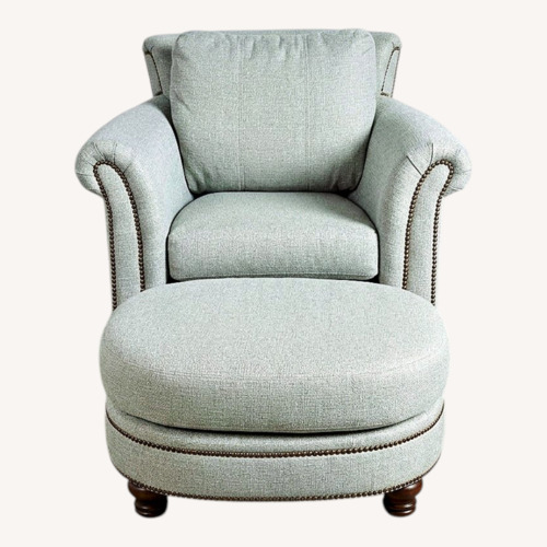 Used Walter E. Smithe Curved Arm Chair With Ottoman for sale on AptDeco