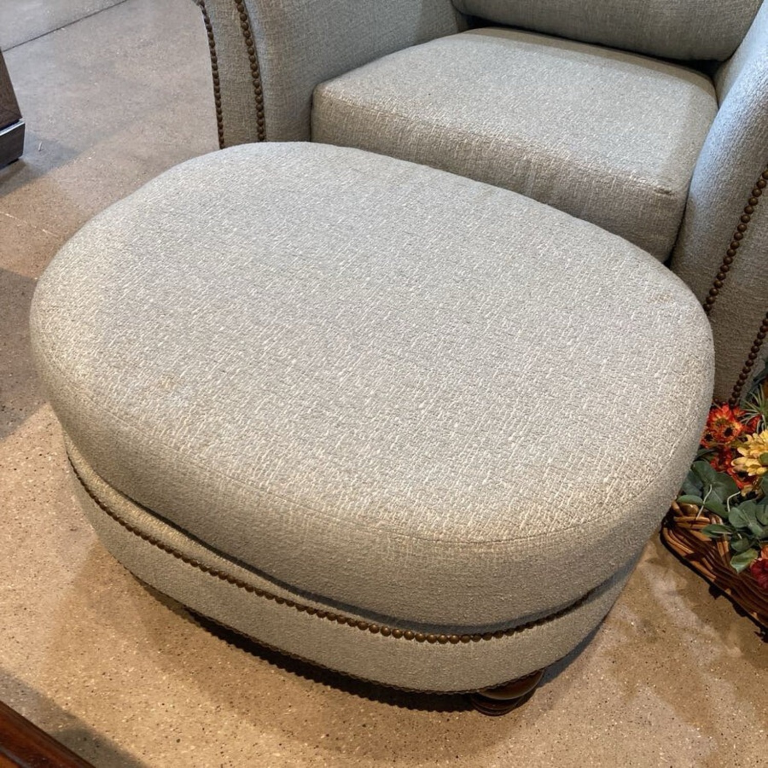 Walter E. Smithe Curved Arm Chair With Ottoman - image-5
