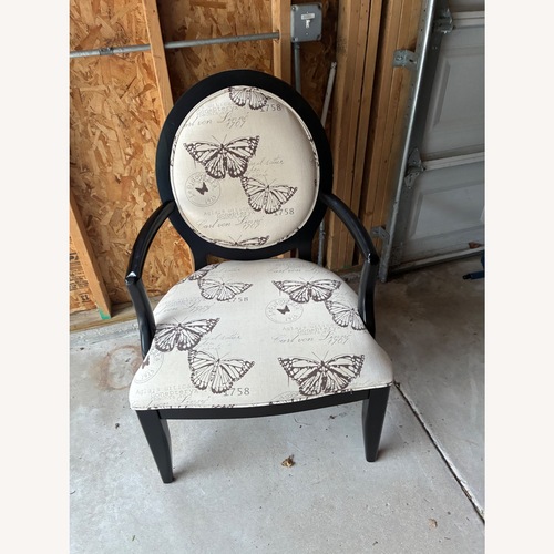 Used Dark Brown Fabric Accent Chair for sale on AptDeco