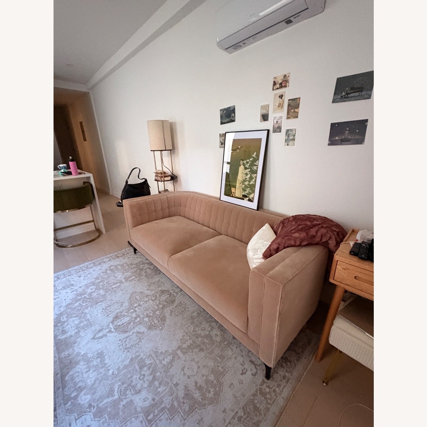 CB2 Ambroise 80" Light Taupe Velvet Sofa - image-2