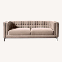 CB2 Ambroise 80" Light Taupe Velvet Sofa
