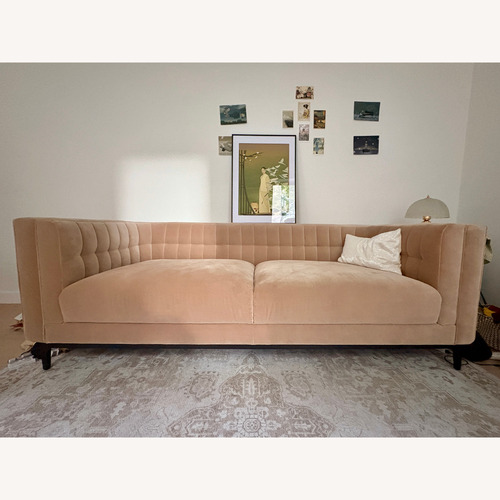 Used CB2 Ambroise 80" Light Taupe Velvet Sofa for sale on AptDeco
