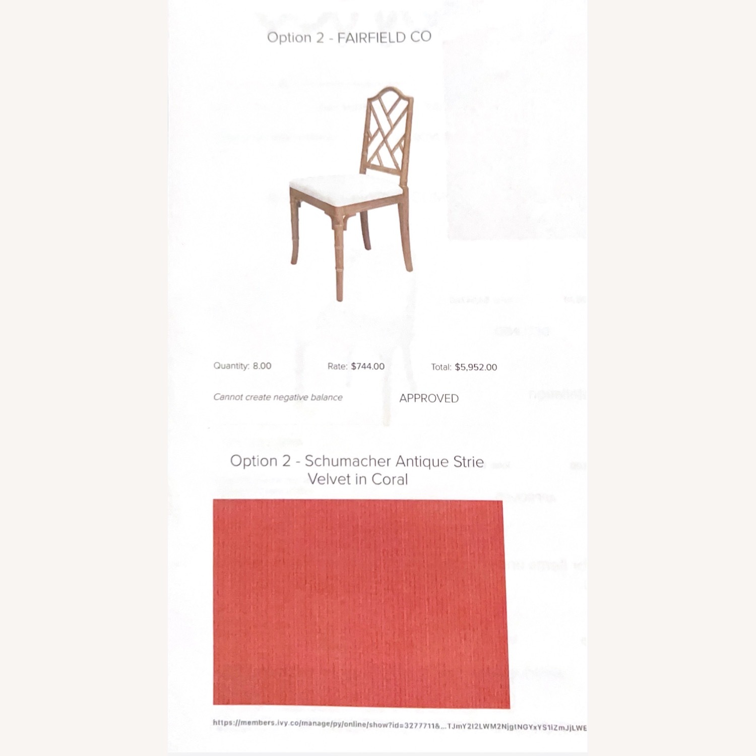 Fairfield Bamboo Coral Dining Chair Set of 8 - image-5