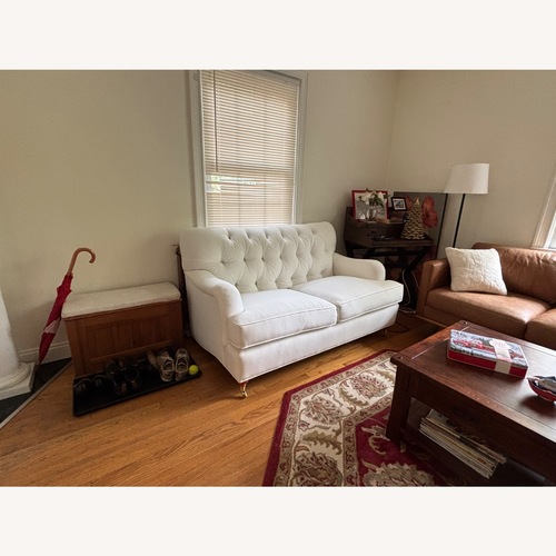 Used Tufted White Loveseat for sale on AptDeco