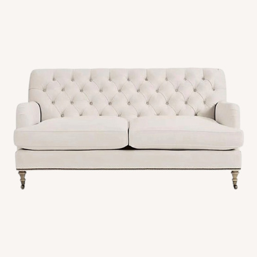 Used Tufted White Loveseat  for sale on AptDeco