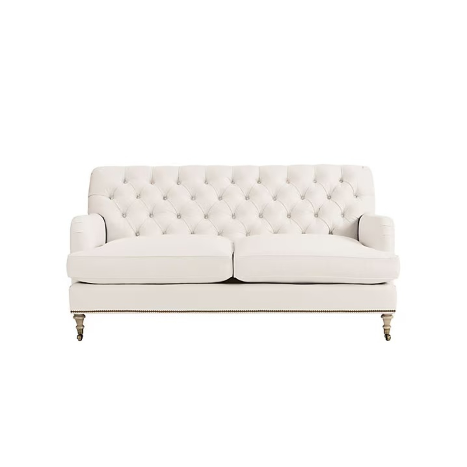 Tufted White Loveseat  - image-7