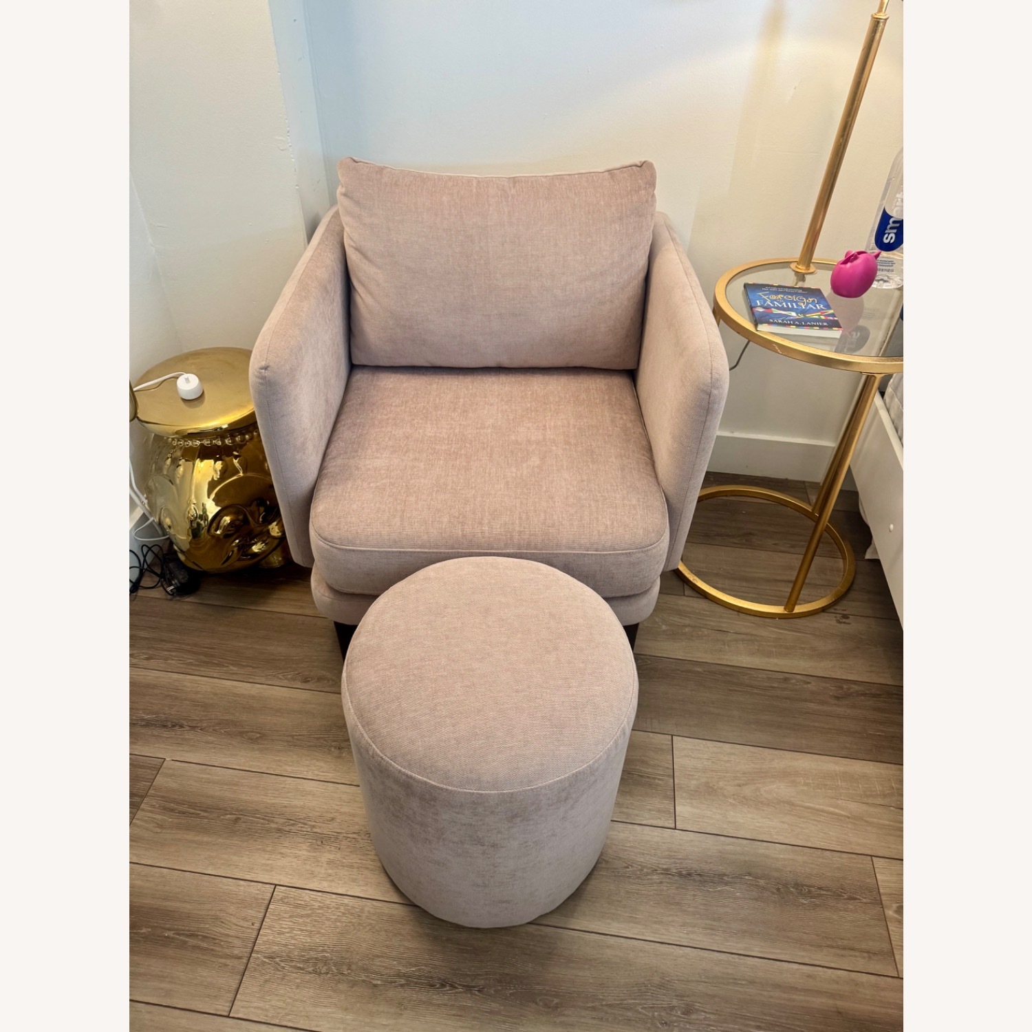 West Elm Auburn Pink Velvet Accent Chairs - image-1