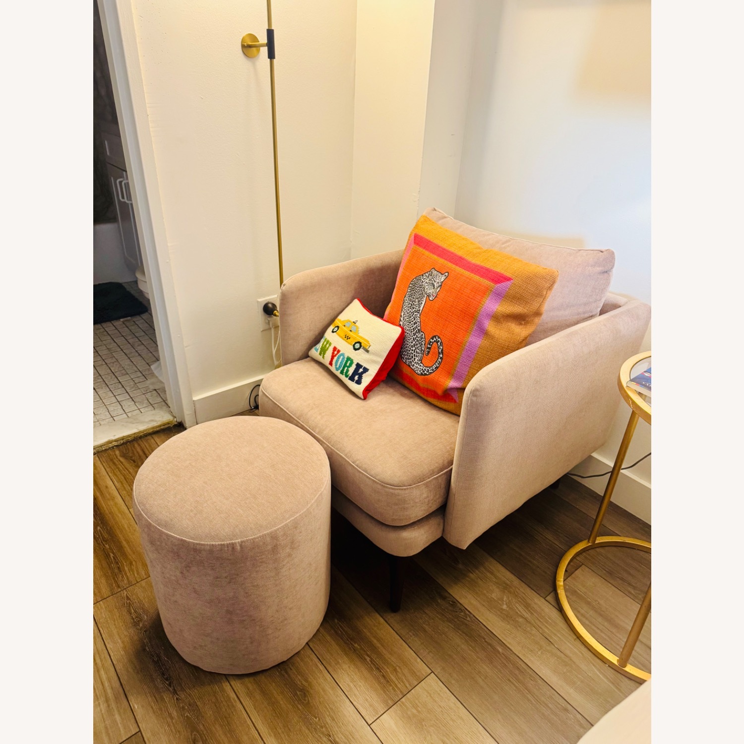 West Elm Auburn Pink Velvet Accent Chairs - image-2
