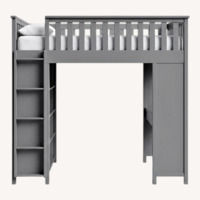 Pottery Barn Kids Elliott Light Gray Wood Bunk Bed