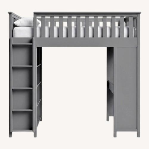 Used Pottery Barn Kids Elliott Light Gray Wood Bunk Bed for sale on AptDeco