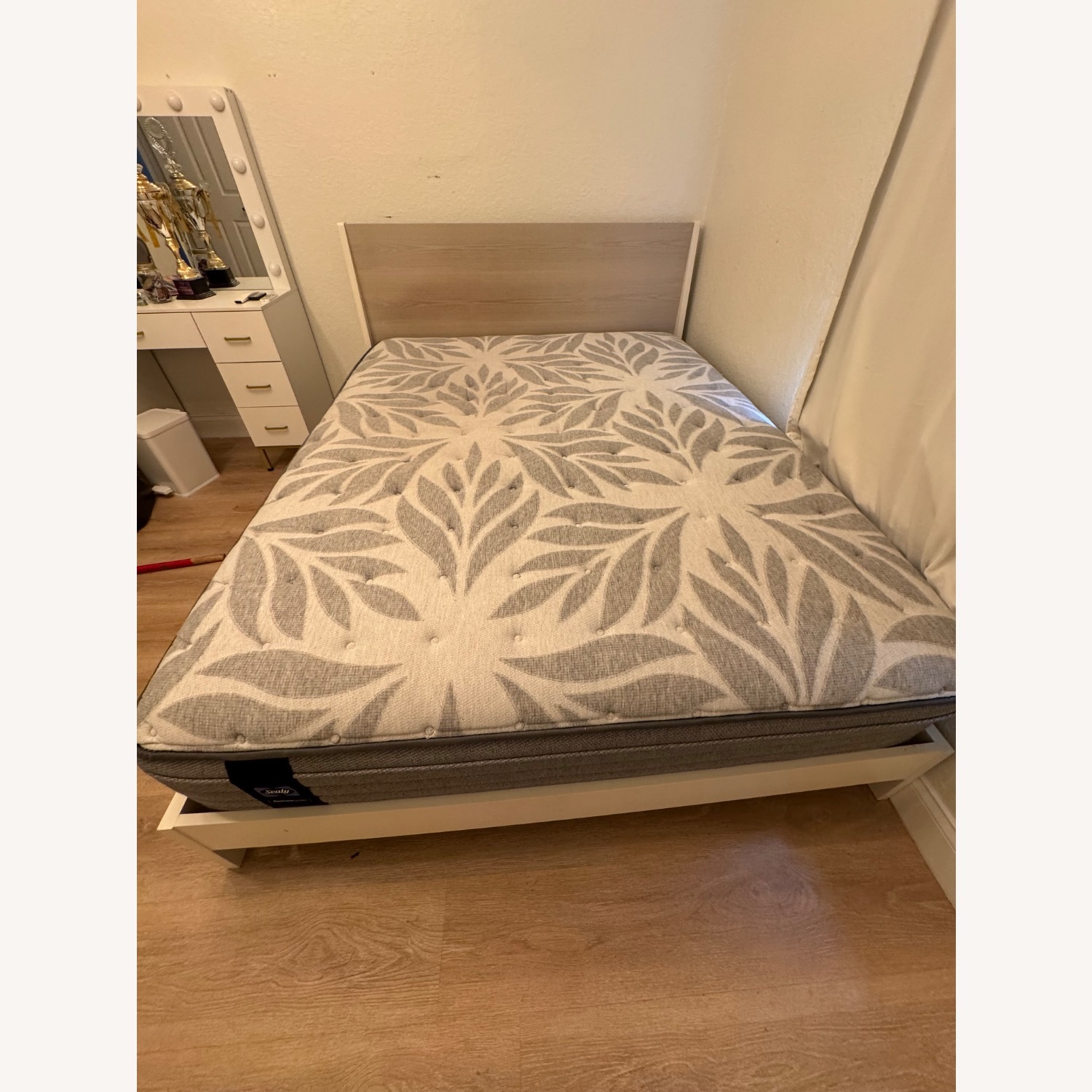 West Elm Natural Wood Queen Bed - image-3