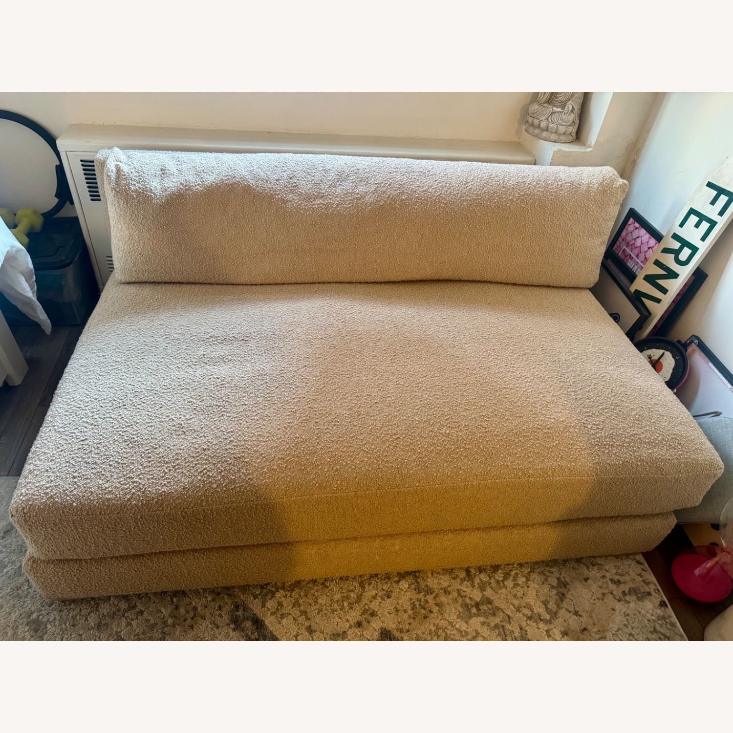 CB2 Natural Boucle Loveseat - image-1