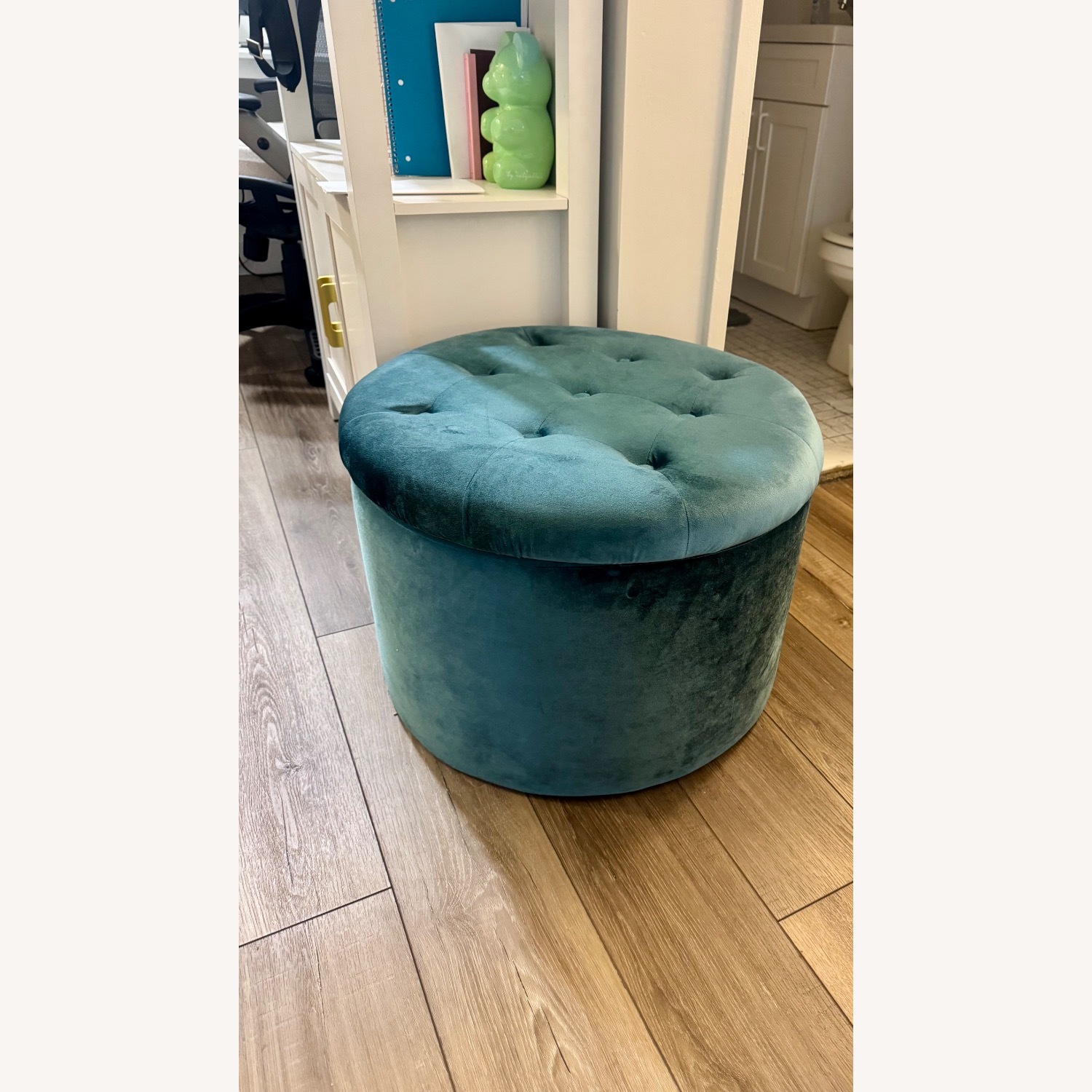 Green Storage Ottoman - image-1