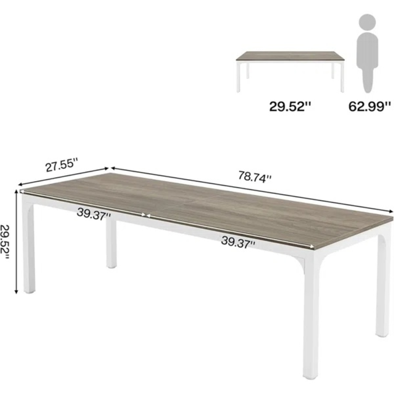 Wayfair Dark Gray Wood Dining Table - image-4