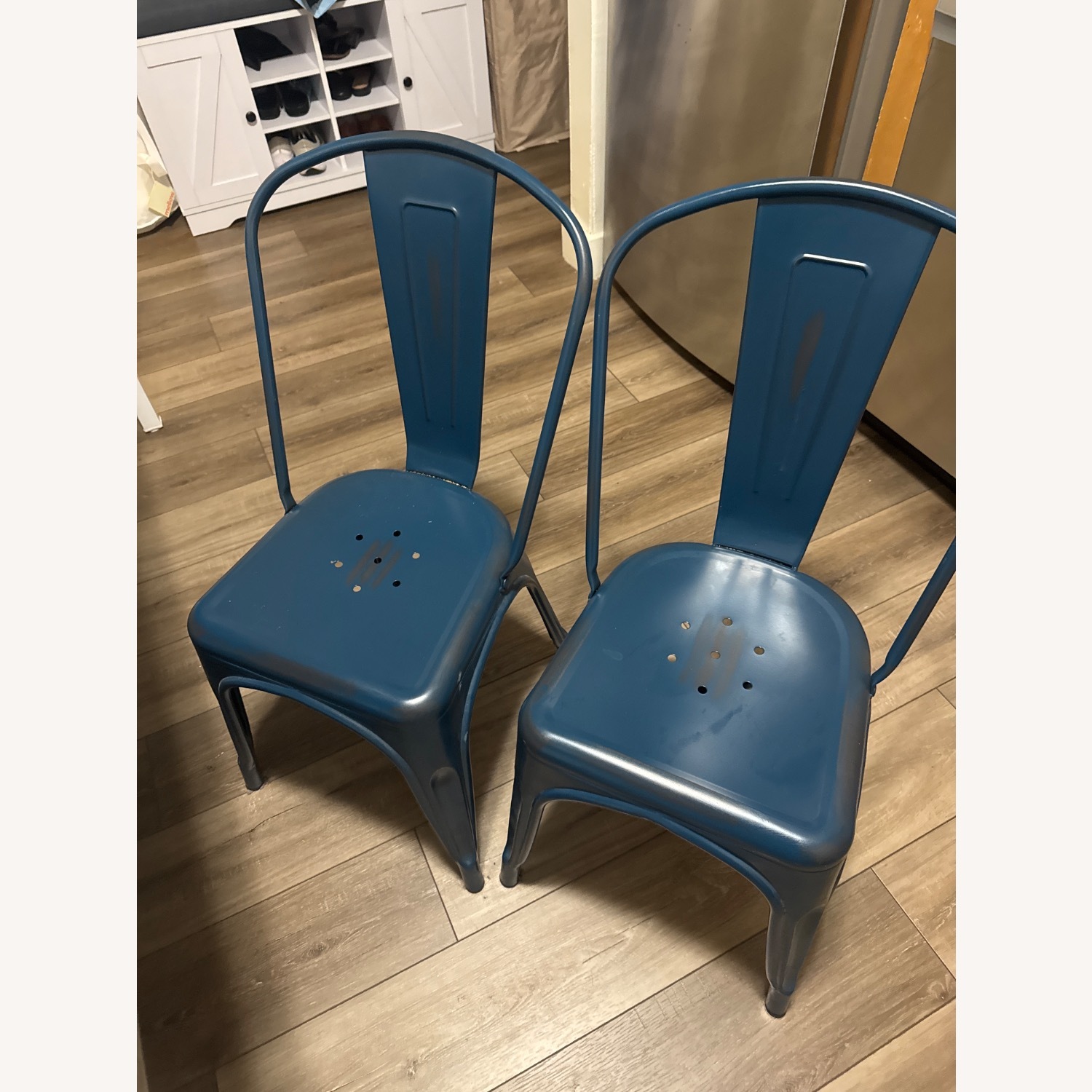 Amazon Blue Metal Dining Chairs - image-2