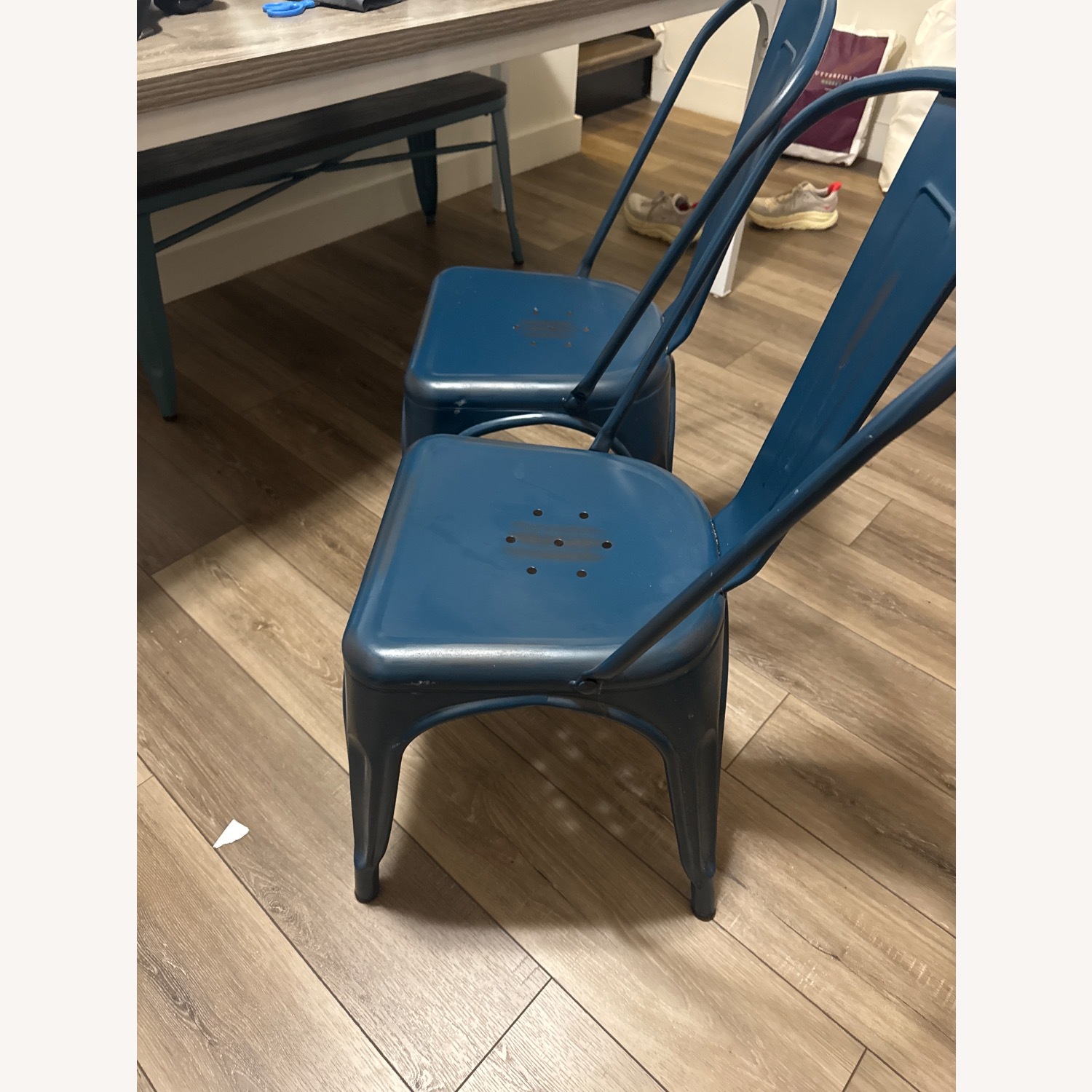 Amazon Blue Metal Dining Chairs - image-3