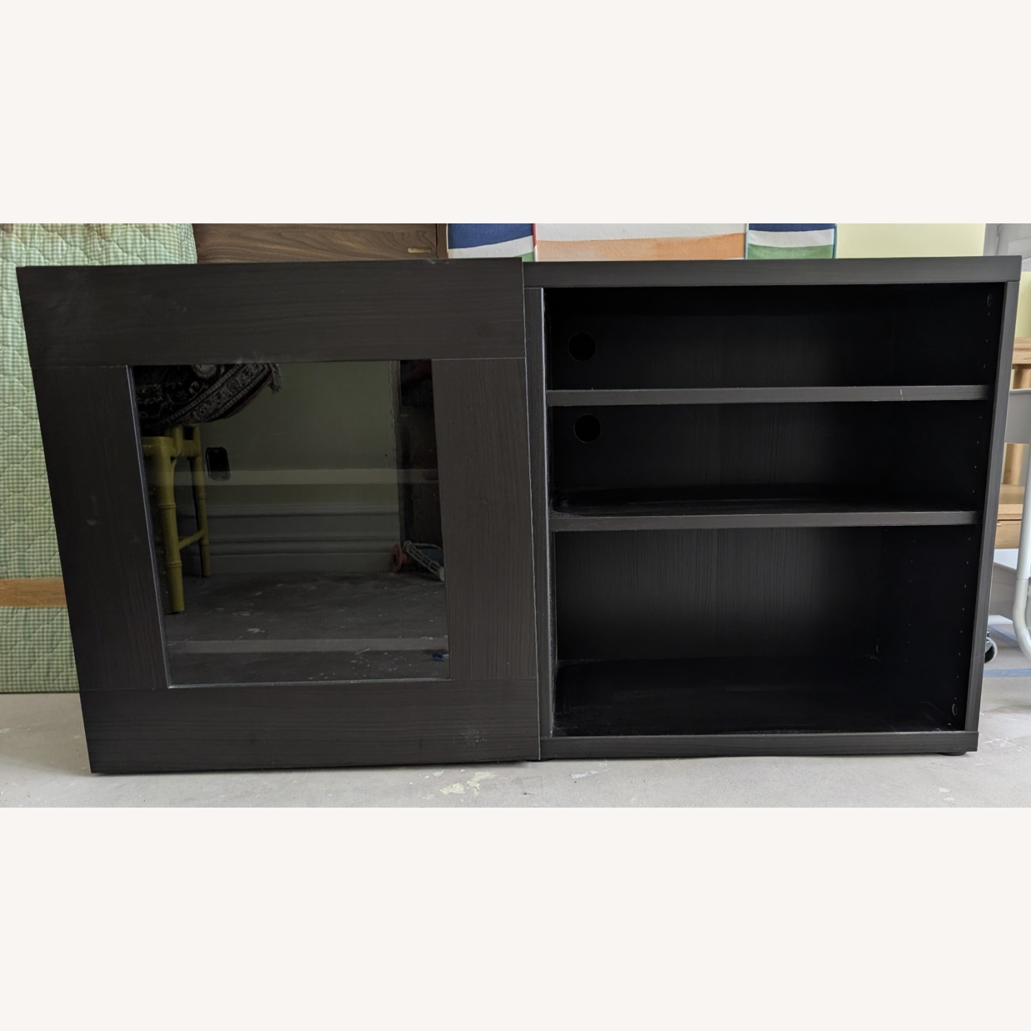 IKEA Dark Brown Wood Media Storage - image-1