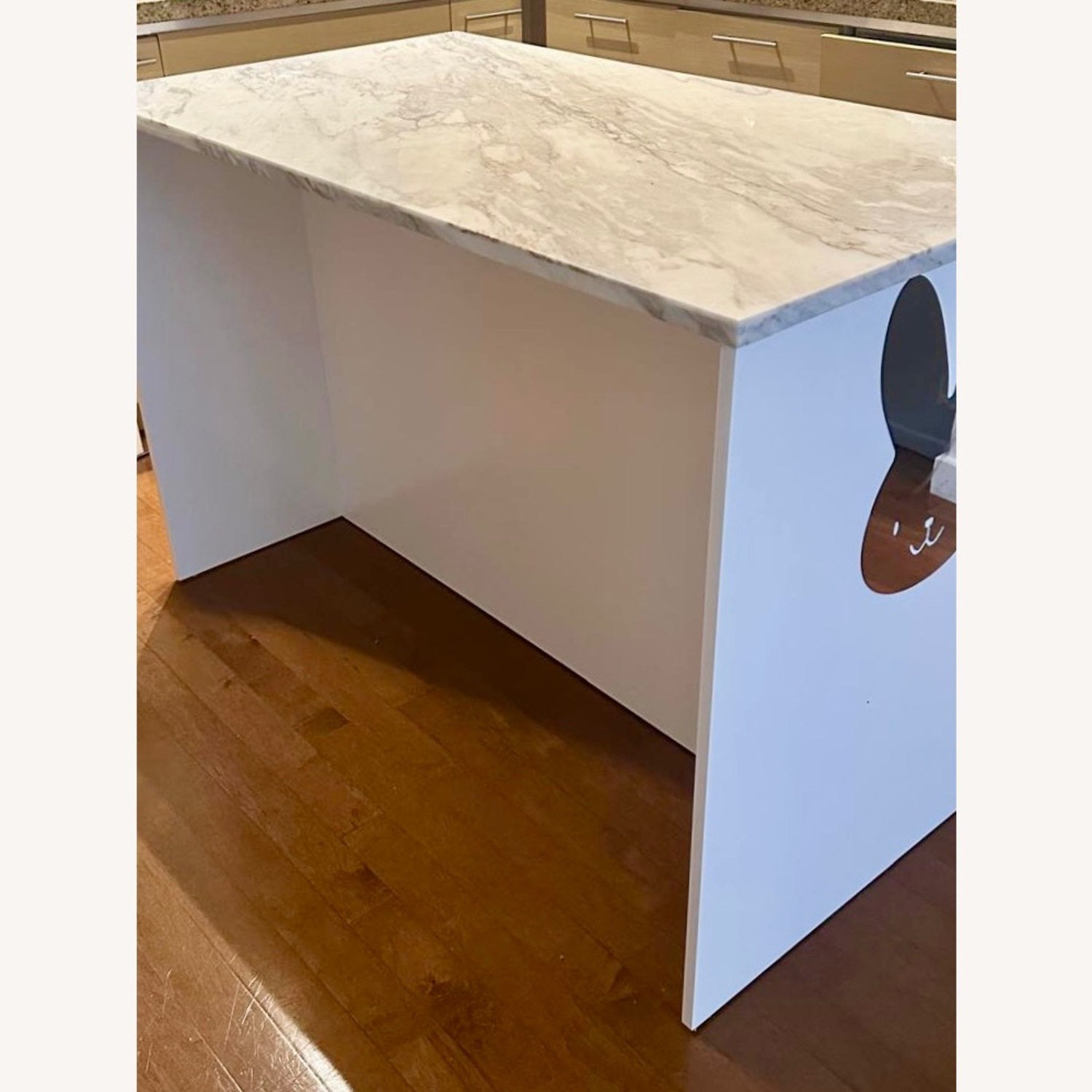 CB2 White Marble Kitchen Island - image-8