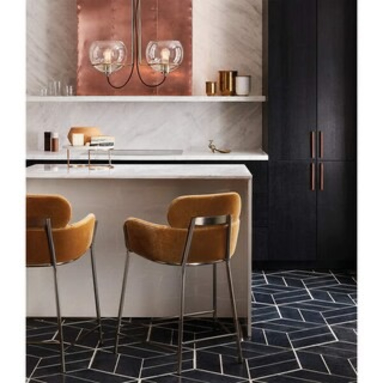 CB2 White Marble Kitchen Island - image-11