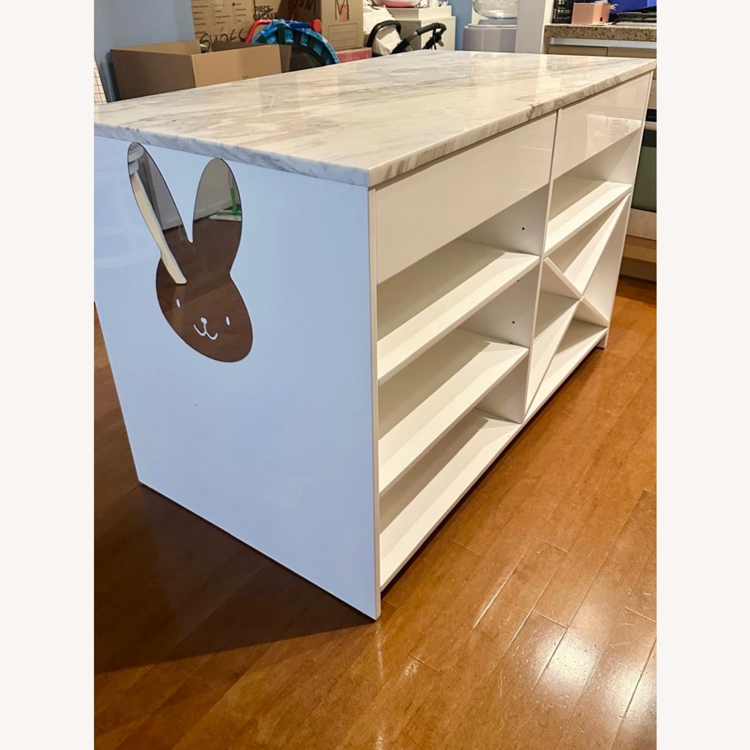 CB2 White Marble Kitchen Island - image-4