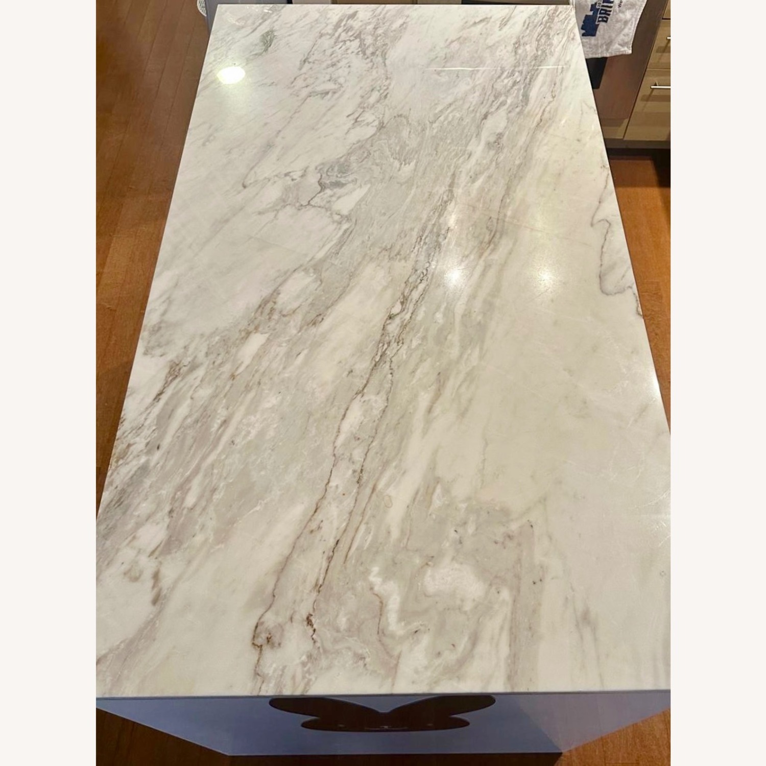 CB2 White Marble Kitchen Island - image-7