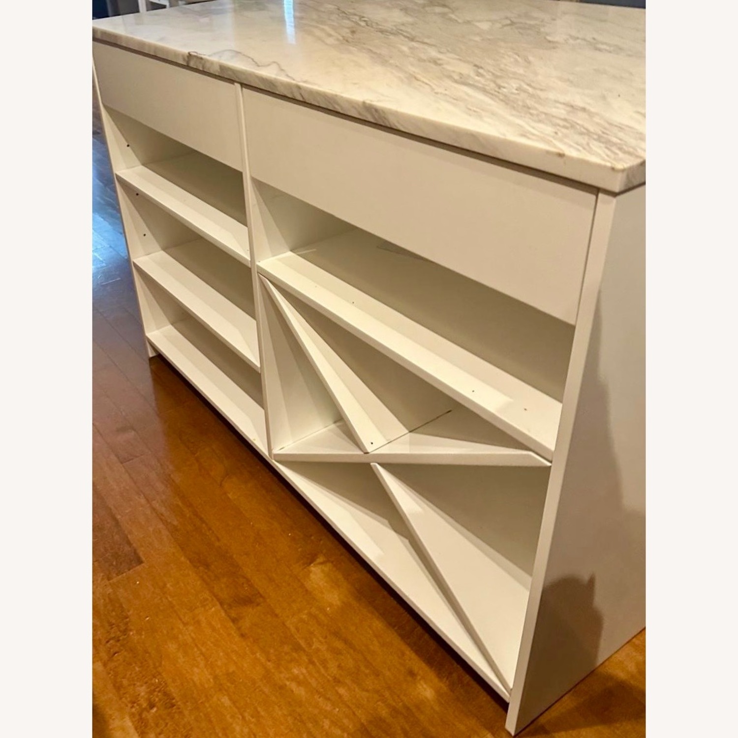 CB2 White Marble Kitchen Island - image-5