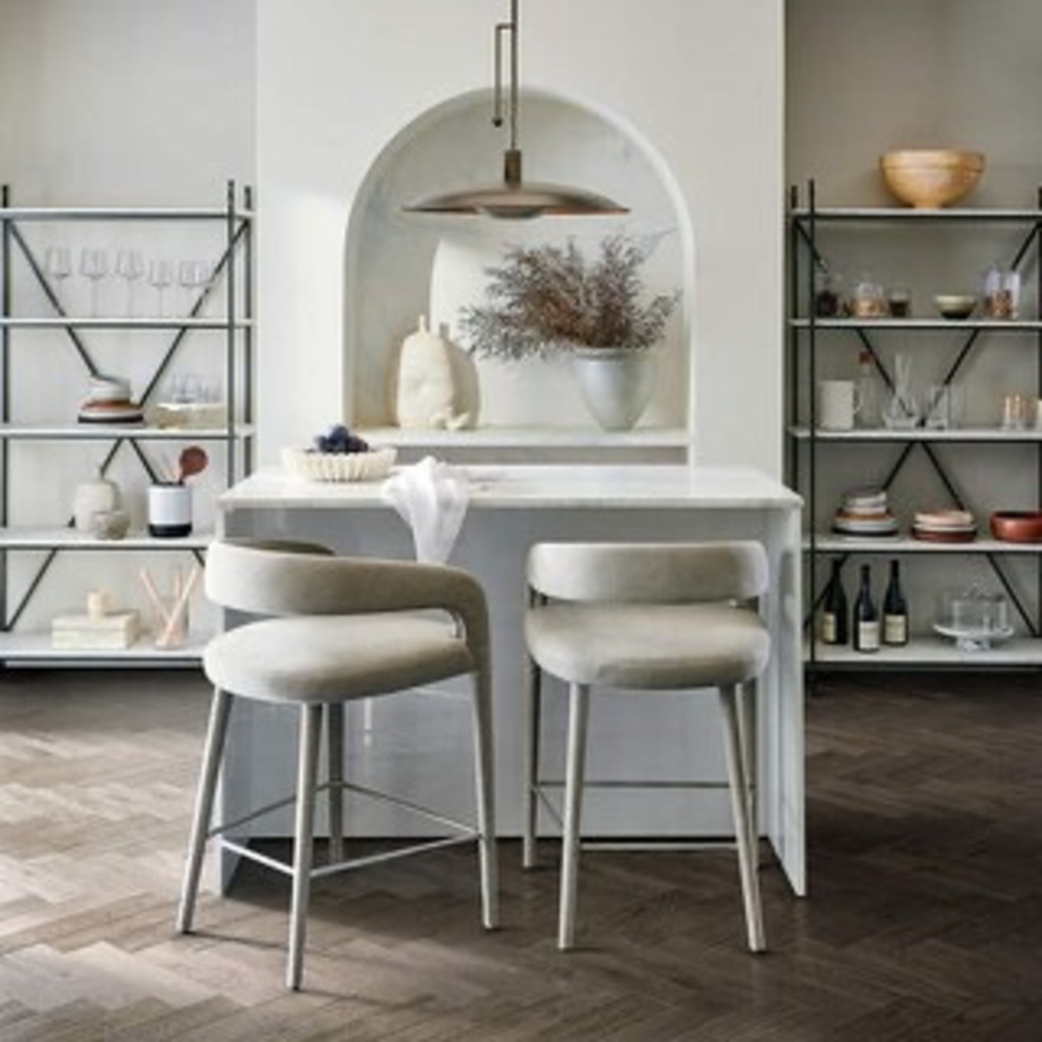 CB2 White Marble Kitchen Island - image-12