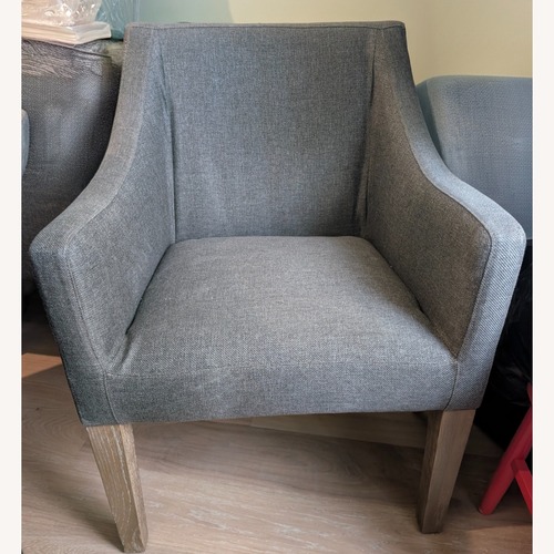 Used Pottery Barn Dark Gray Fabric Dining Armchairs for sale on AptDeco