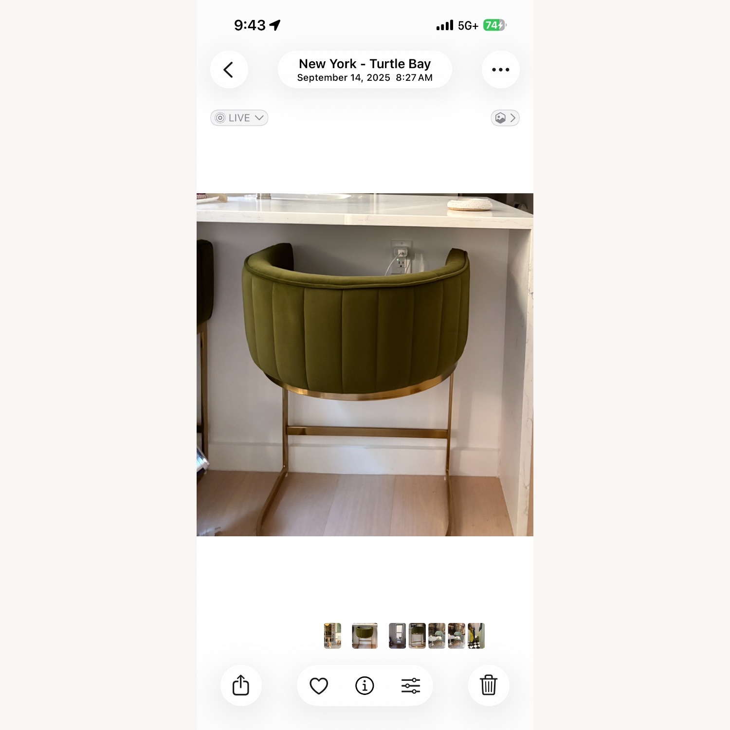 Green Velvet Stools - image-4