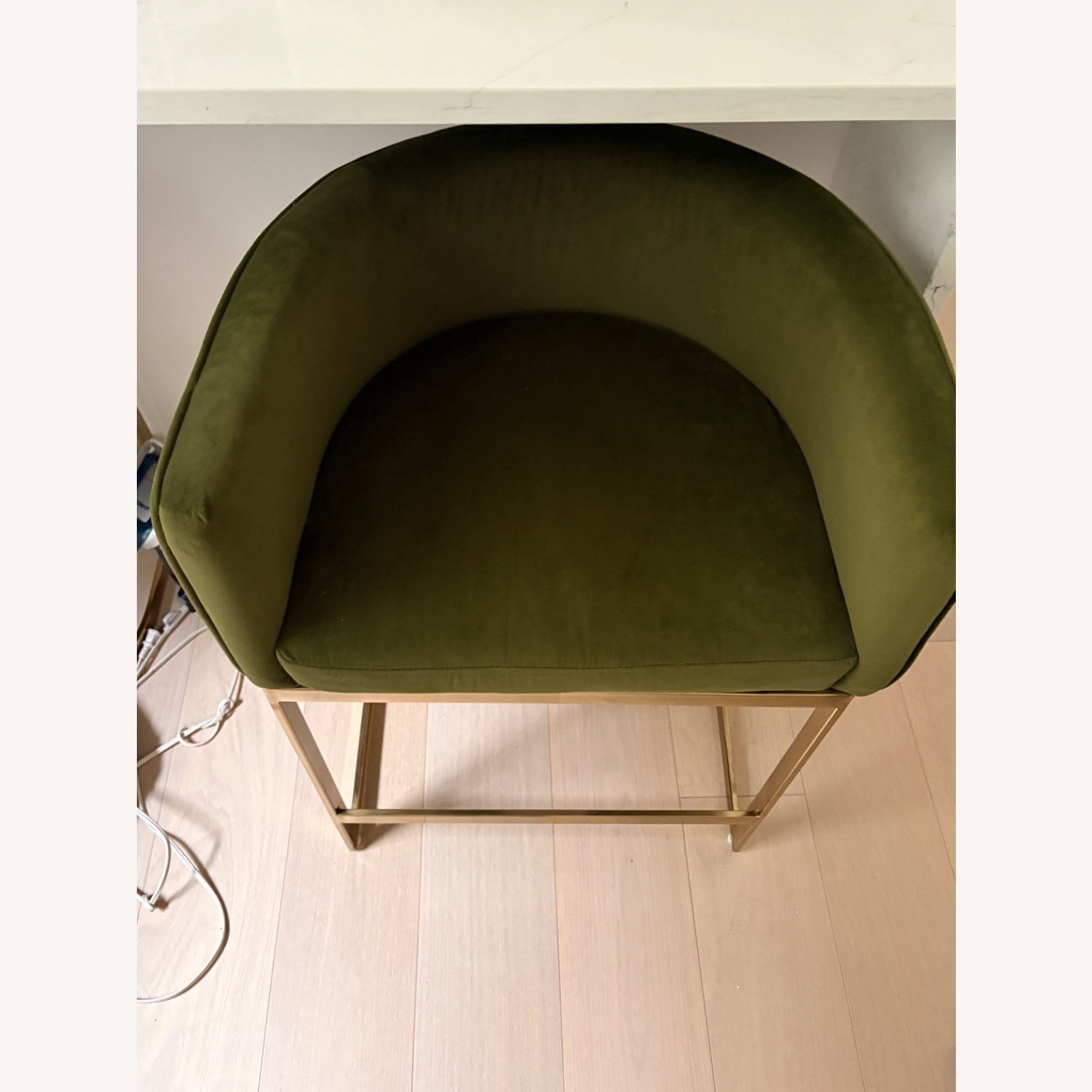 Green Velvet Stools - image-7