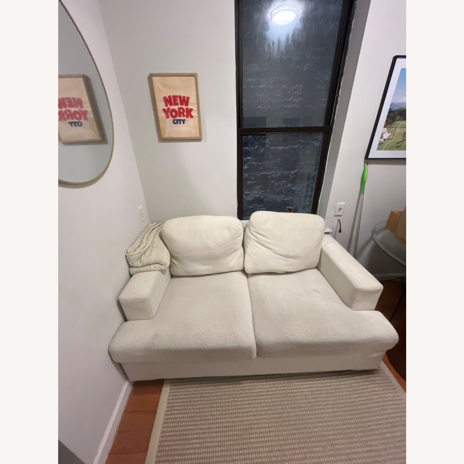 Comfy Cream Boucle Loveseat - image-3