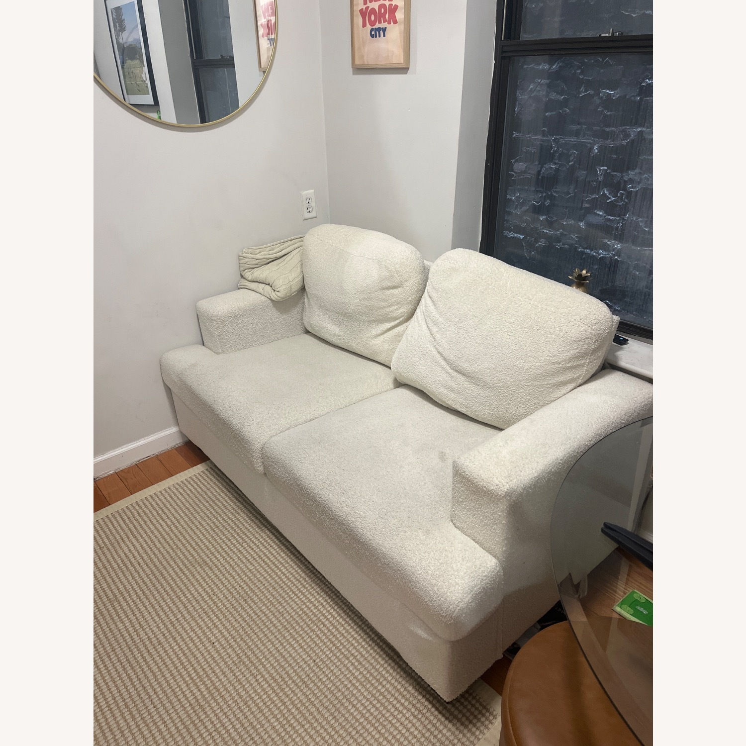 Comfy Cream Boucle Loveseat - image-1