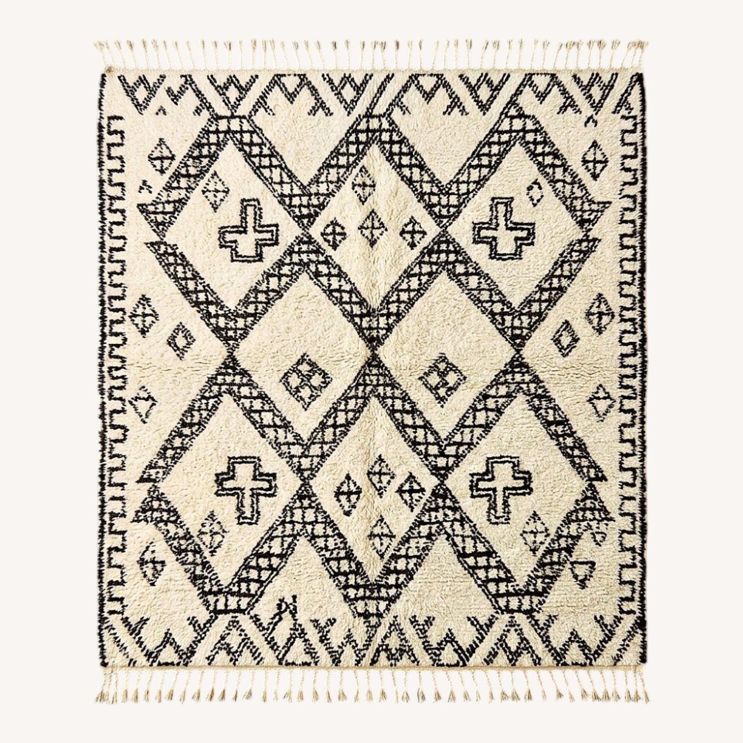 Vintage Moroccan Beni Ourain Rug 5.8' x 10' - image-0