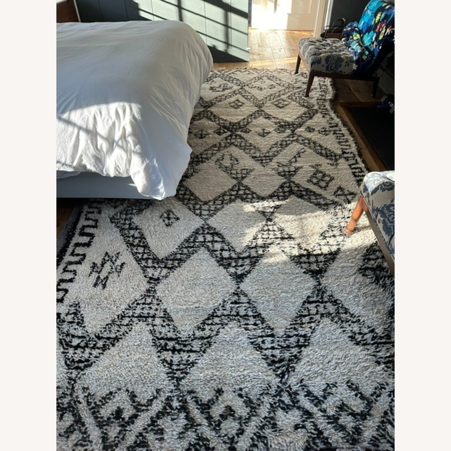 Vintage Moroccan Beni Ourain Rug 5.8' x 10' - image-9