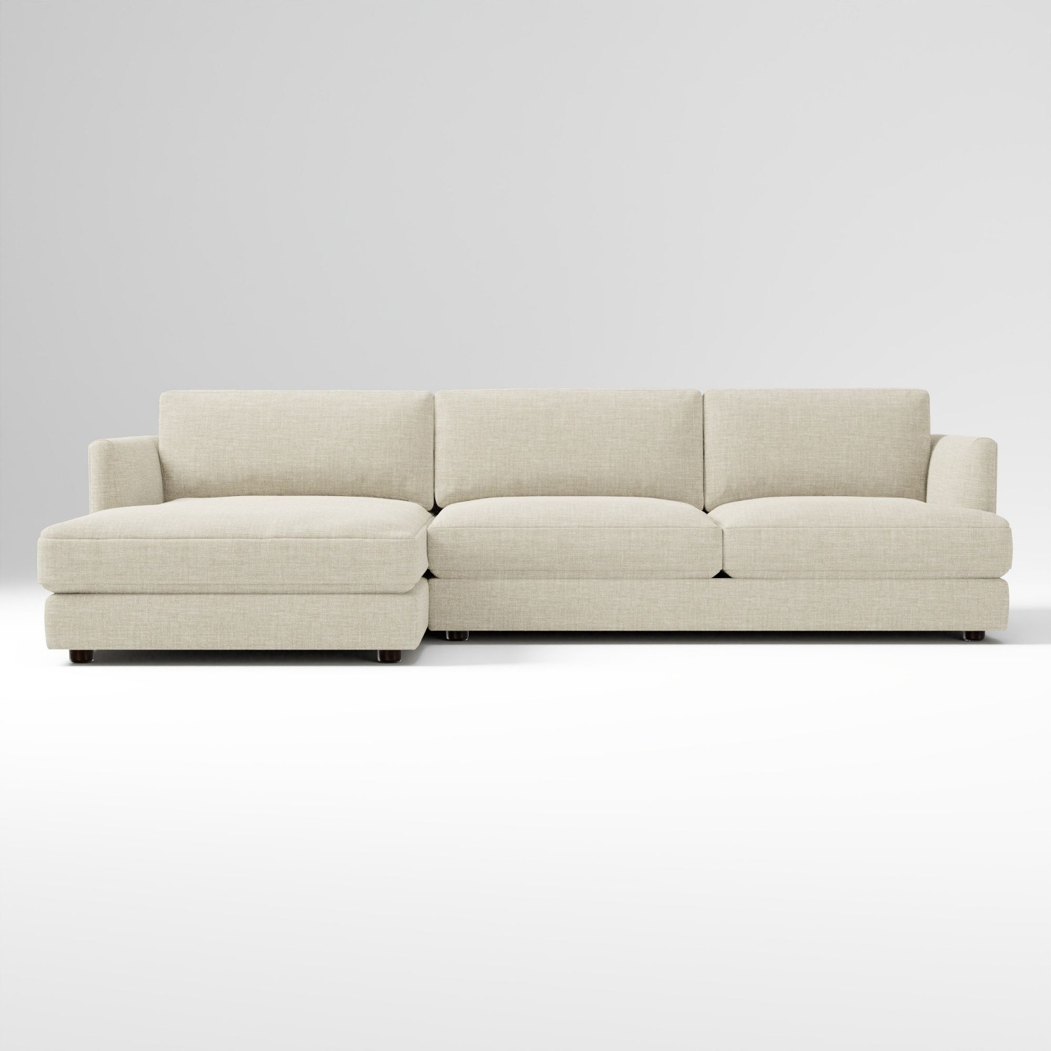 West Elm Haven Light Gray Velvet 2 Piece Sectional - image-4