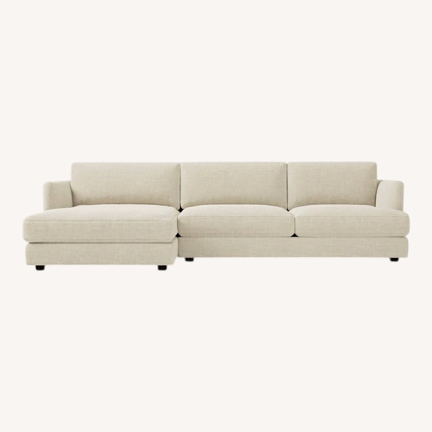 West Elm Haven Light Gray Velvet 2 Piece Sectional - image-0