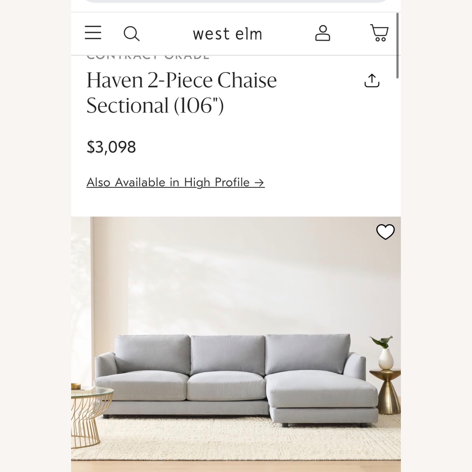 West Elm Haven Light Gray Velvet 2 Piece Sectional - image-3